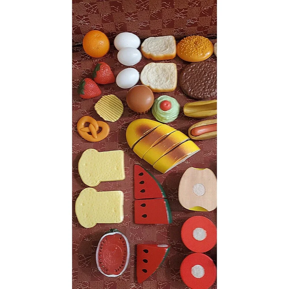 66 Piece Play Food & Utensil Lot Pretend Kitchen Center House Vtg Modern Mixed